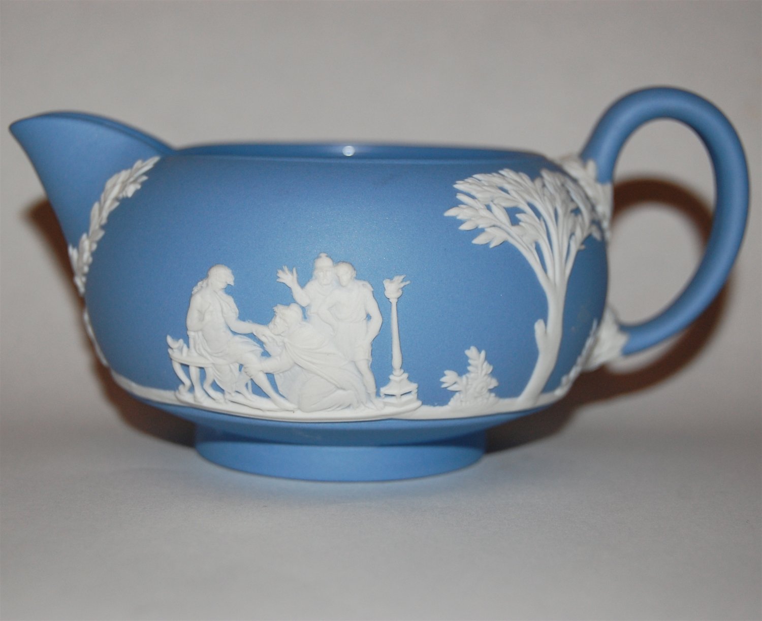 WEDGWOOD Light Blue Jasperware Creamer Pitcher 1960 MINT