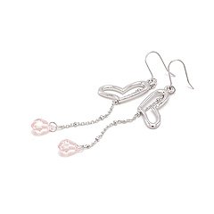 Pearl Pink Crystal Heart Earring