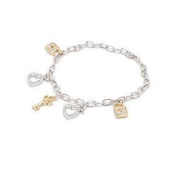 White Gold and Silver Charms Bracelet