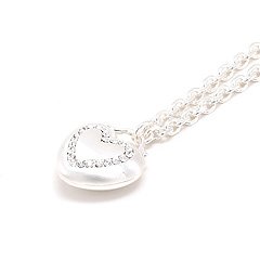 White Gold and Diamonds Heart Necklace