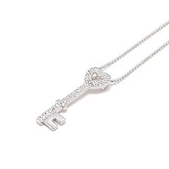 White Gold and Diamonds Key Necklace