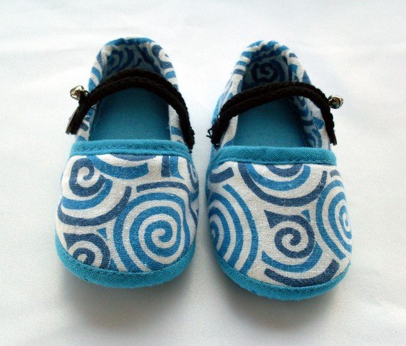 Funky colourful childrens shoes for boys or girls. Blue. Toddler medium size