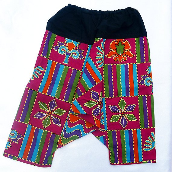 Funky toddler childrens clothing. 2 - 4+ yrs. Adjustable size. Reversible PANTS for boys and girls.