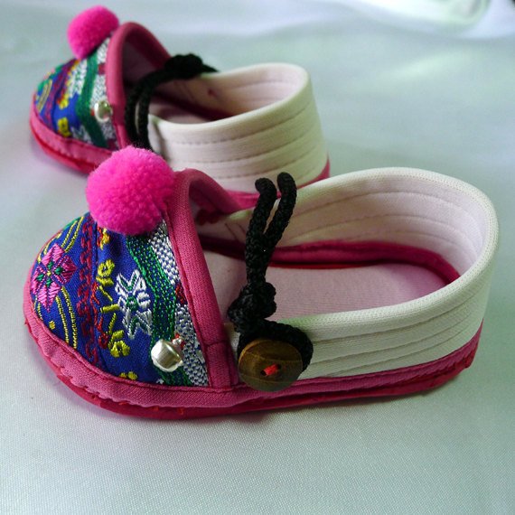 Funky colourful girls childrens shoes. Pink white blue. Toddler small size