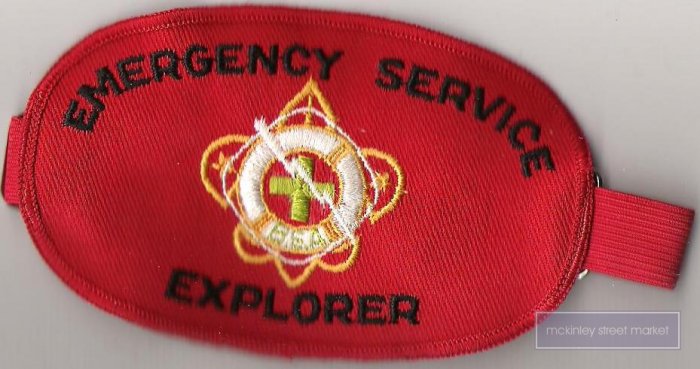 BSA BOY SCOUTS OF AMERICA 1950s EXPLORER EMERGENCY SERVICE ARMBAND ARM BAND