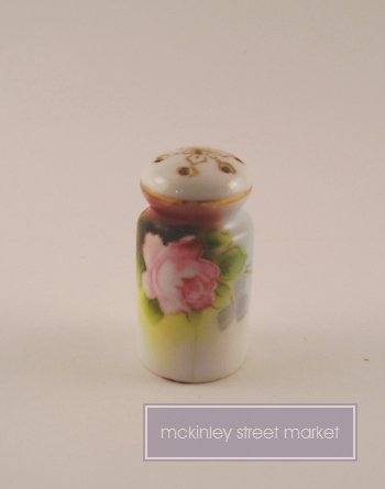 OLD CERAMIC SALT SHAKER JAPAN PINK ROSE