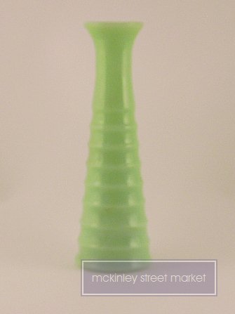 JADEITE GREEN GLASS BUD VASE