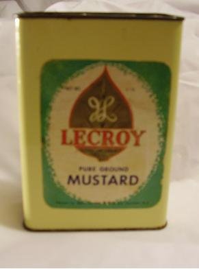 VINTAGE 1 LB CAN TIN LECROY LECROYS MUSTARD CAMDEN NJ