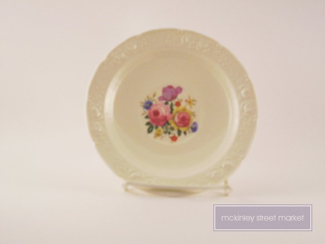 VERY OLD RAVENNA ORNATE FLORAL SAUCER