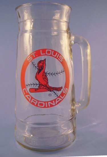 ST LOUIS CARDINALS GLASS MUG STEIN TANKARD