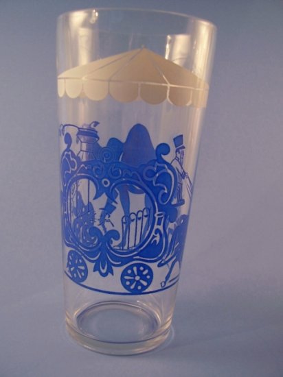VINTAGE SWANKY SWIGS TALL JELLY GLASS BLUE CIRCUS 1950's