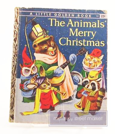 ANIMALS MERRY CHRISTMAS LITTLE GOLDEN BOOK 1950 1958 ILL RICHARD SCARRY
