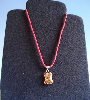 24" WINE CORD PENDANT WITH BUTTERFLY AND FLOWERS