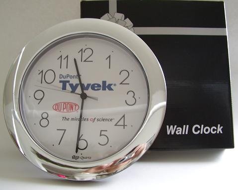 DU PONT TYVEK QUARTZ WALL CLOCK NIB
