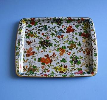 VINTAGE DAHER DECORATING WARE METAL FLORAL TRAY ENGLAND