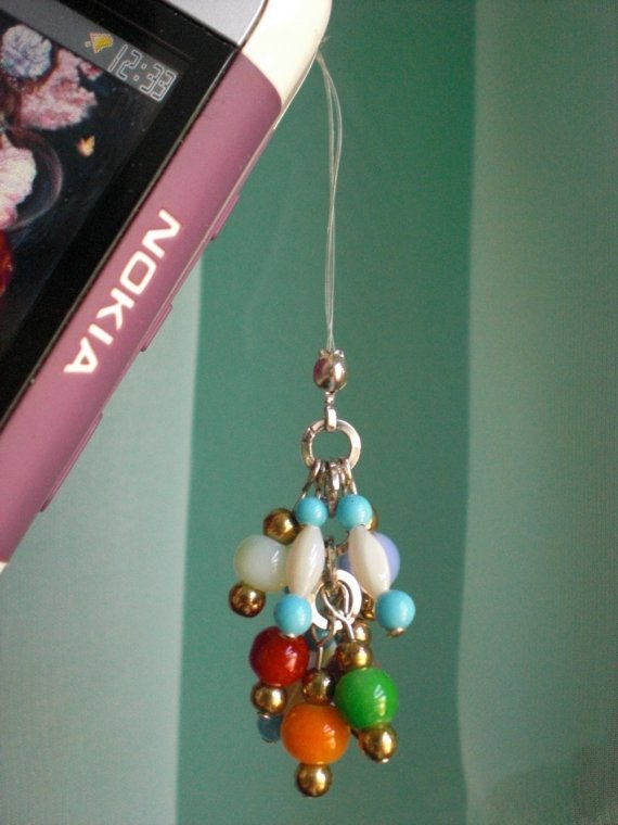 Handmade Illusion Wire Phone Charm Handbag Accessory Zipper Pull