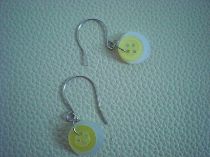 Handmade Buttons Sunny-Side Up Earrings Eggs