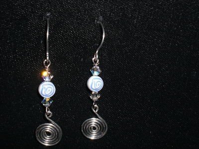 Handmade Crystal Beads Spiral Earrings