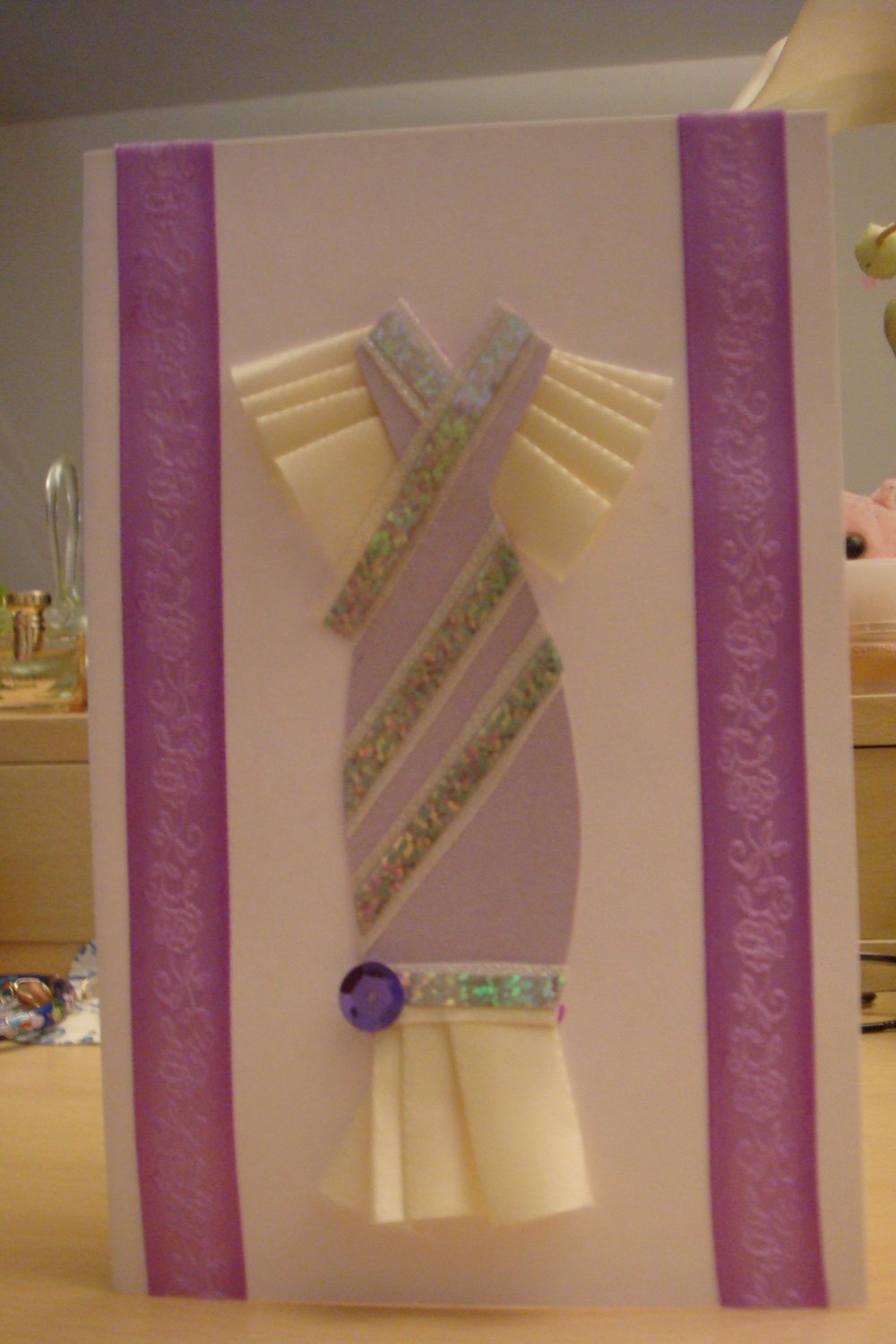 Ivory/Pink Flair Evening Gown