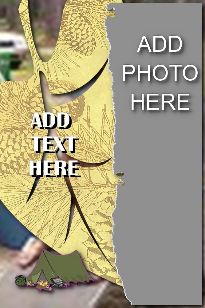 Camping Leaf Template 4 x 6