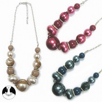 (3 pezzi/pcs.) Collana - NECKLACE - MOD. SI234985B
