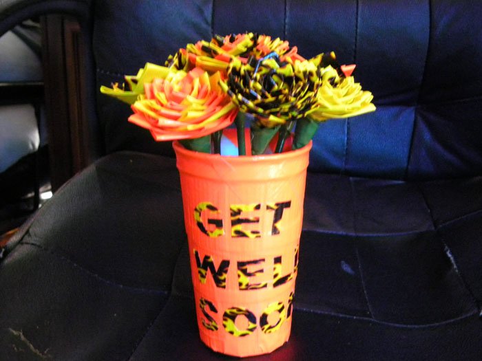 Duct tape vase