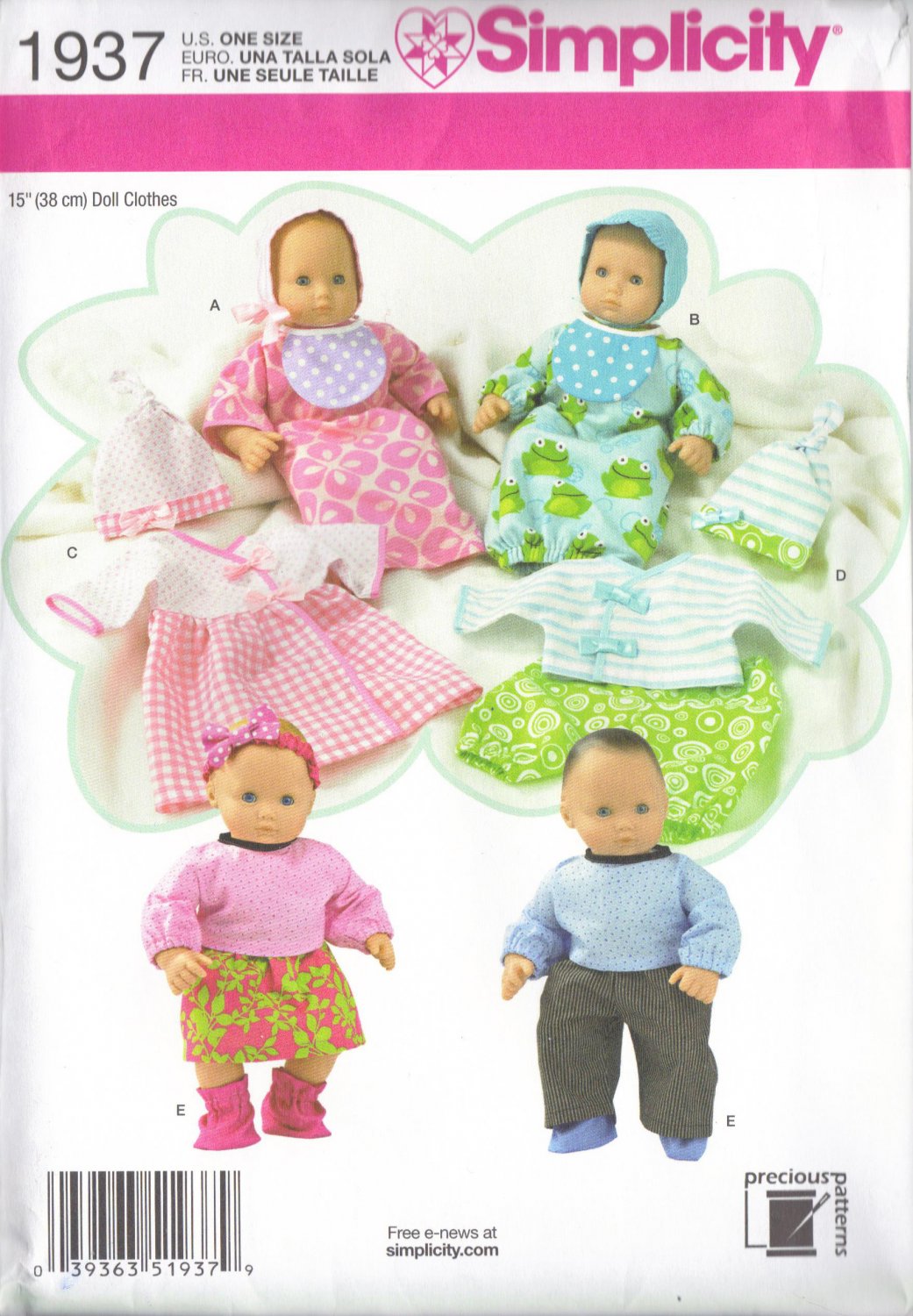 Baby Doll Clothes Pattern - Simplicity 1937