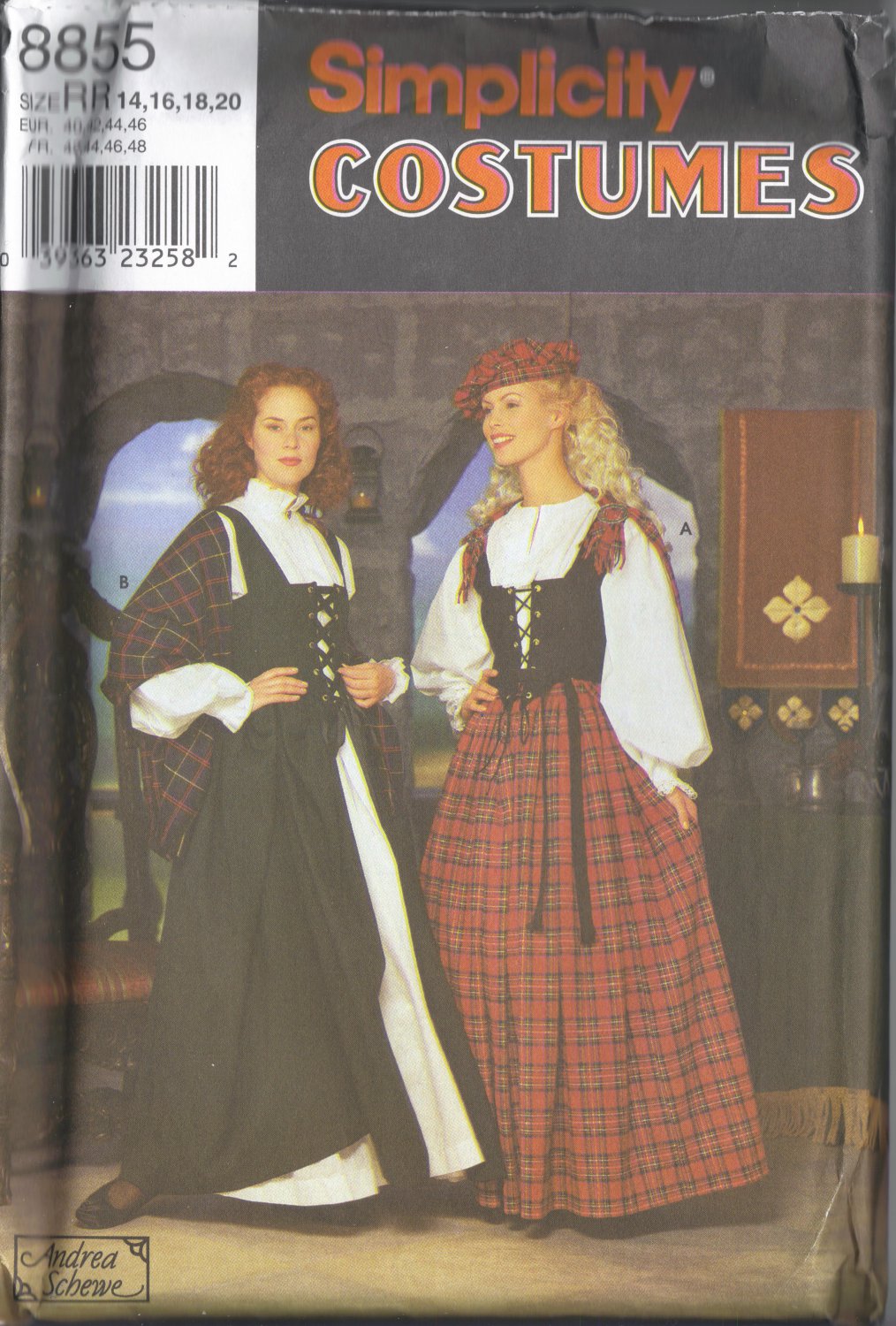 Historical Scottish Dress Costume Pattern - Butterick 6630