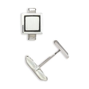 Square Enamel Rim Cuff Links