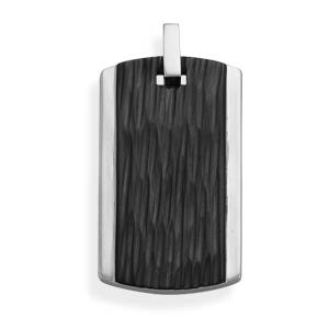 Stainless Steel and Black Epoxy Pendant