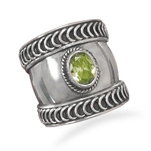 Bali Style Ring with Peridot