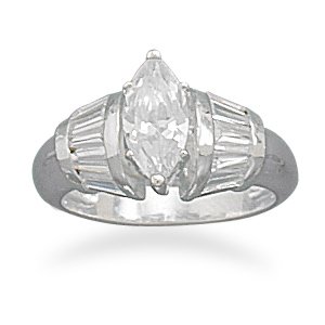 Marquise Cut CZ with Baguette