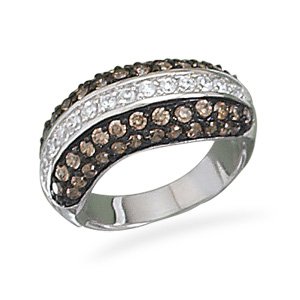 Clear and Chocolate CZ Ring