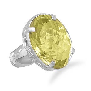 Faceted Lemon Quartz Ring