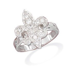 CZ Fleur- de -Lis Ring