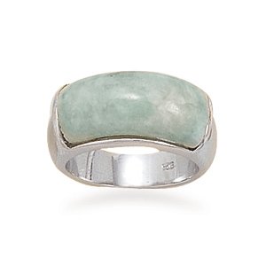 Domed Green Jade Ring