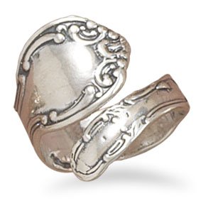 Oxidized Floral Spoon Ring