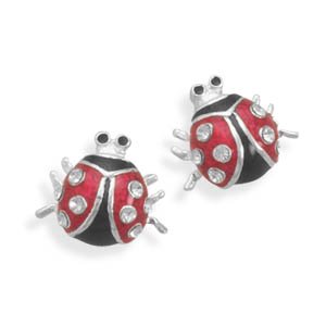 Lady Bug Stud Earrings