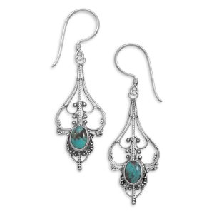 Oval Turquoise Earrings