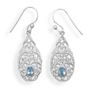 Blue Topaz Drop Earrings