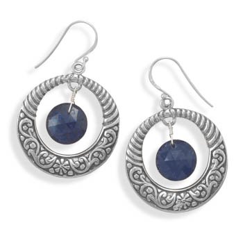 Earrings with Sapphire Drop