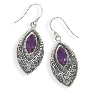 Marquise Earrings with Amethyst