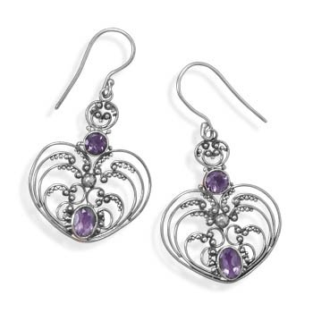 Ornate Amethyst Earrings