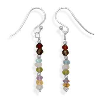 Faceted Gemstone Drop Earrings