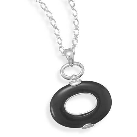 Oval Black Onyx Drop