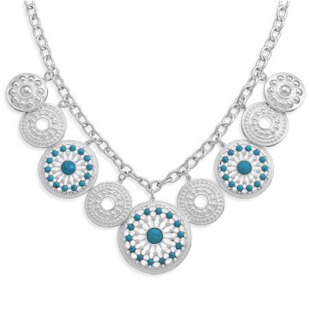 20" Southwest Style Disc Necklace