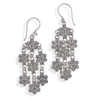 Triple Strand Drop Earrings