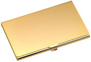 Business Card Case Gold Tone