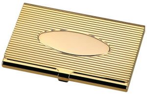 Business Card Case Gold Tone