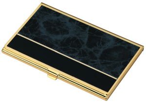 Business Card Case Black Marble